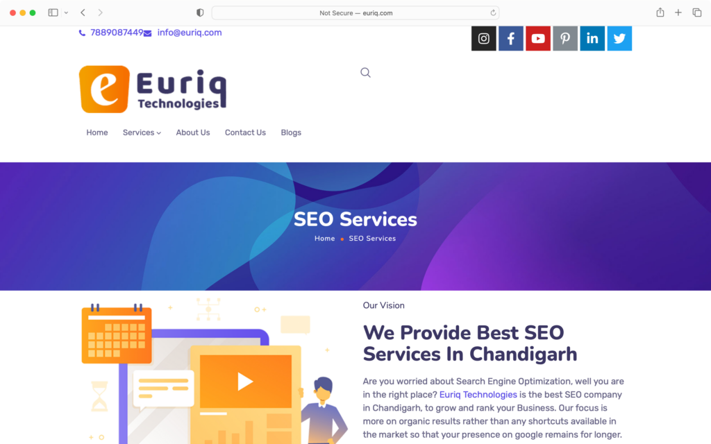 Euriq Technologies provides one of the best SEO services in Chandigarh.