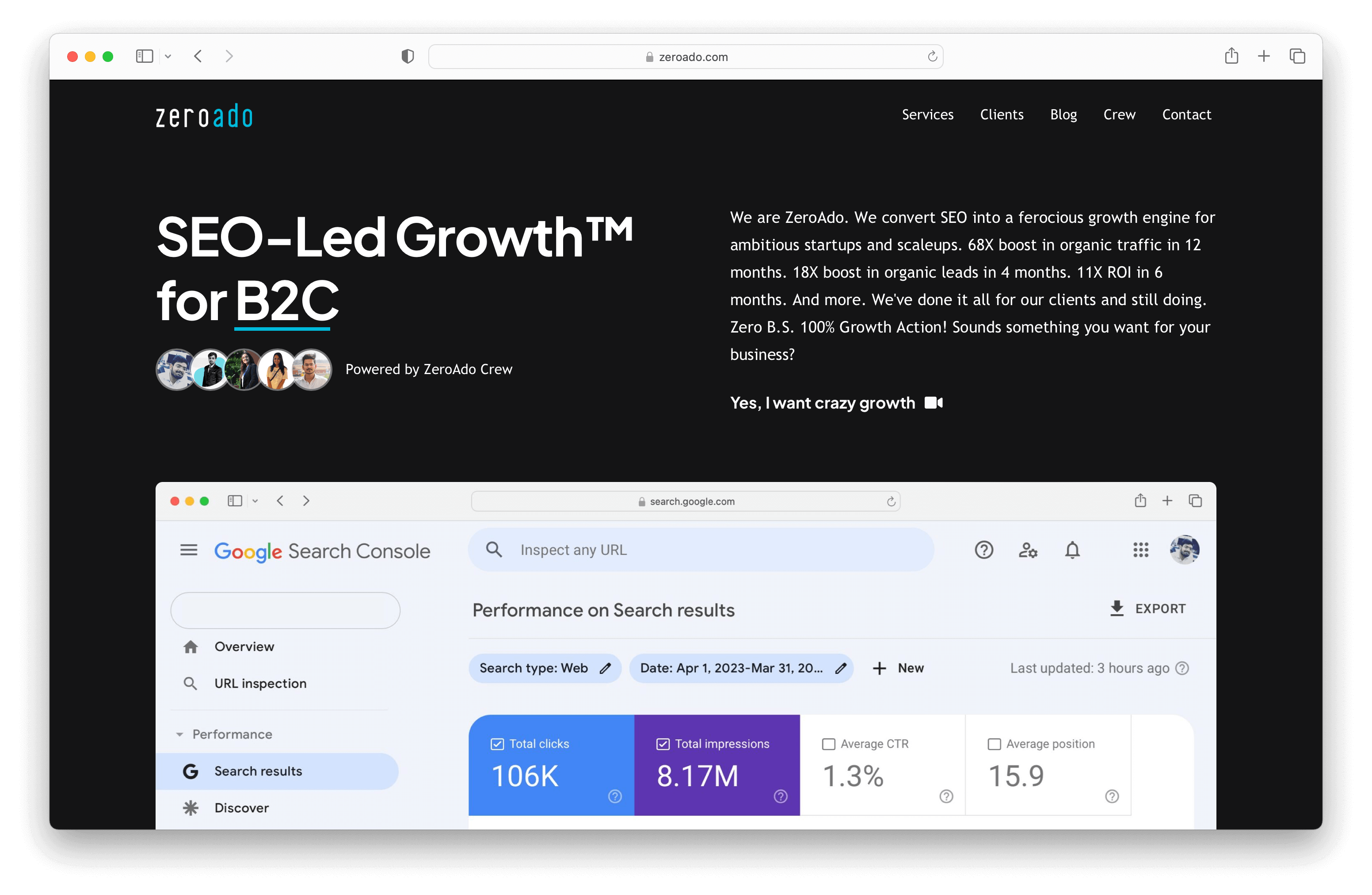 Grow with ZeroAdo - one of the best services for contextual link building.