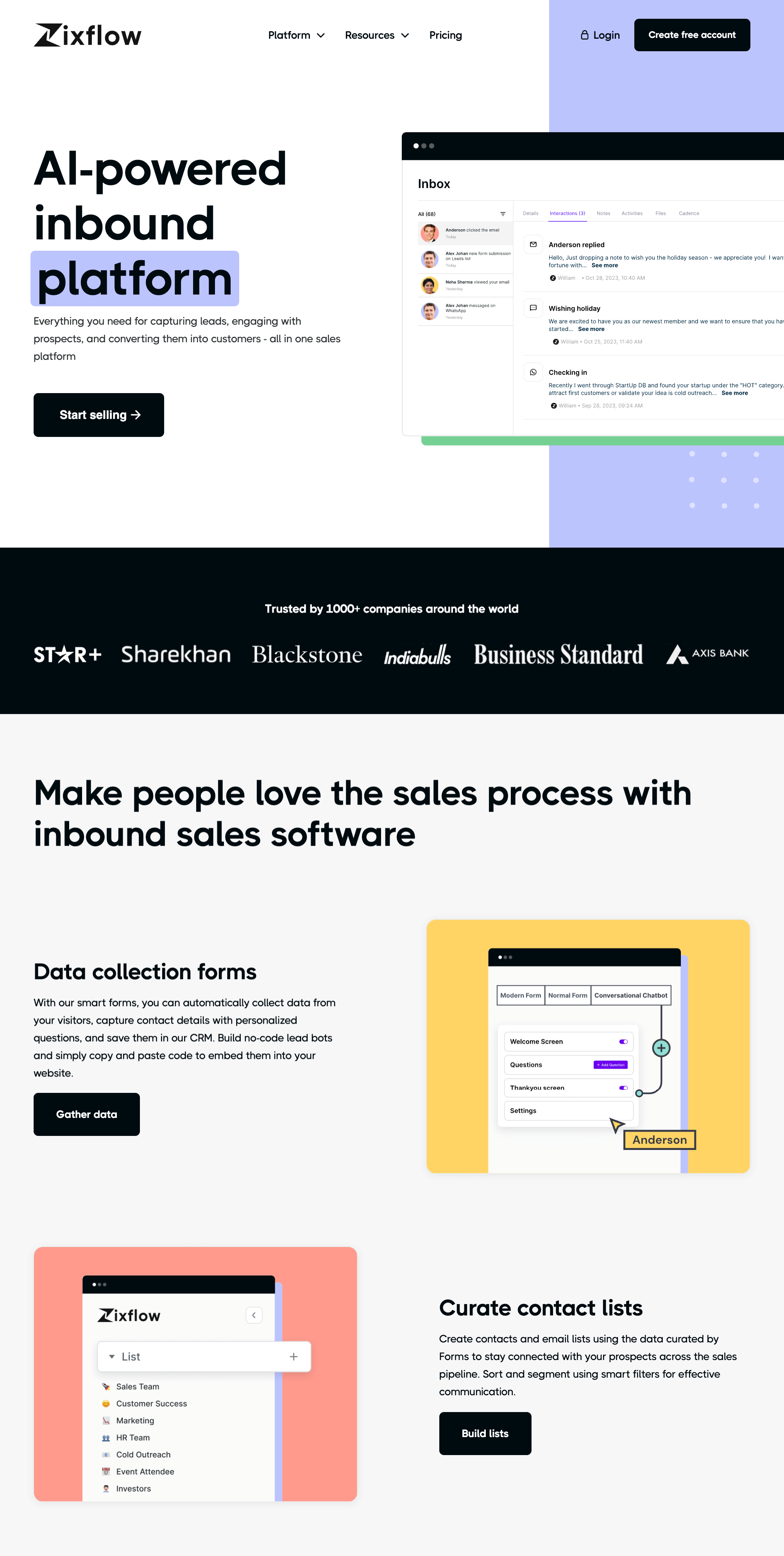 AI-powered inbound platform - Landing Page for Zixflow - By ZeroAdo