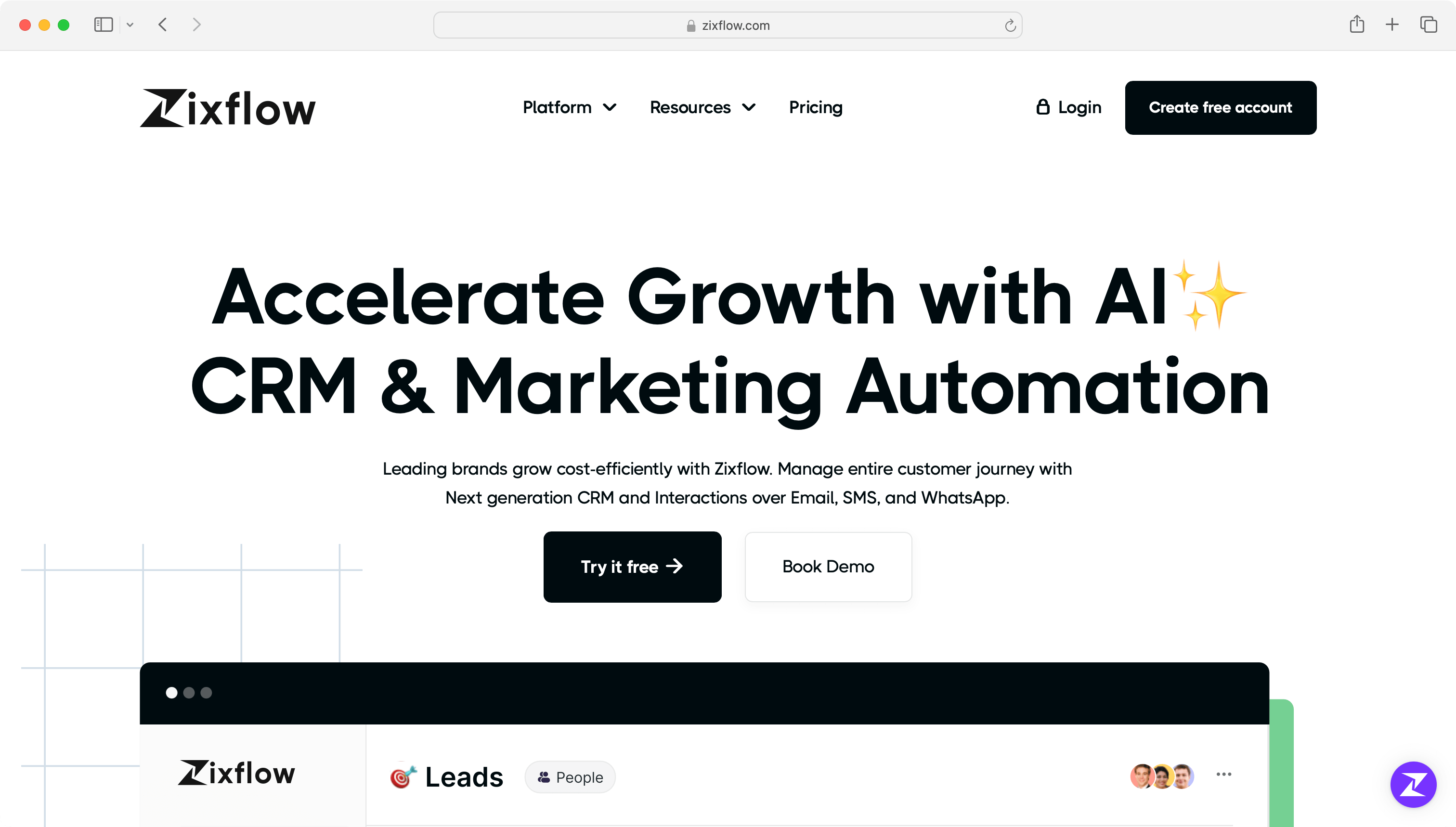 Marketing Website for Zixflow - By ZeroAdo