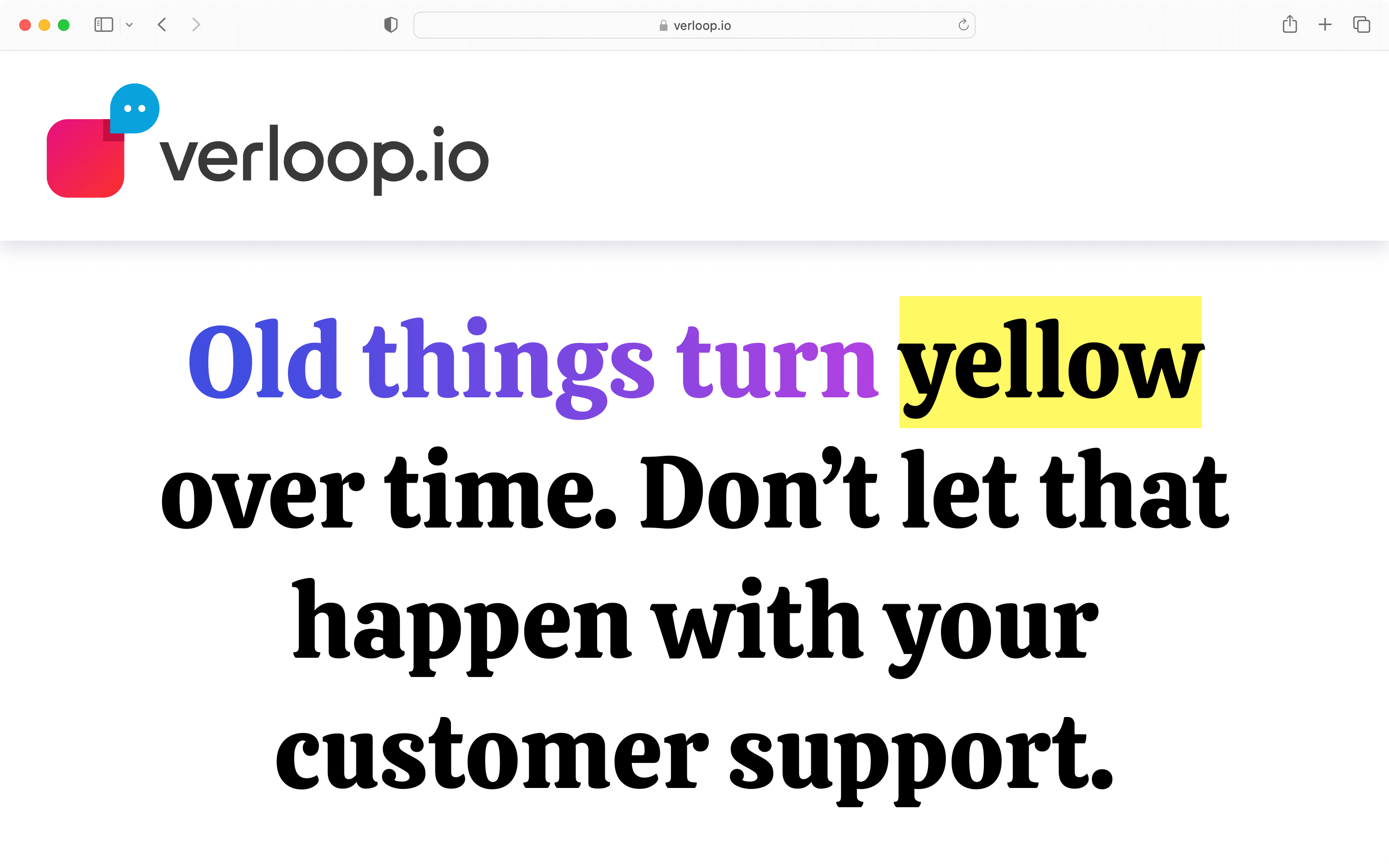 Verloop using marketing SEO copywriting to promote their product.