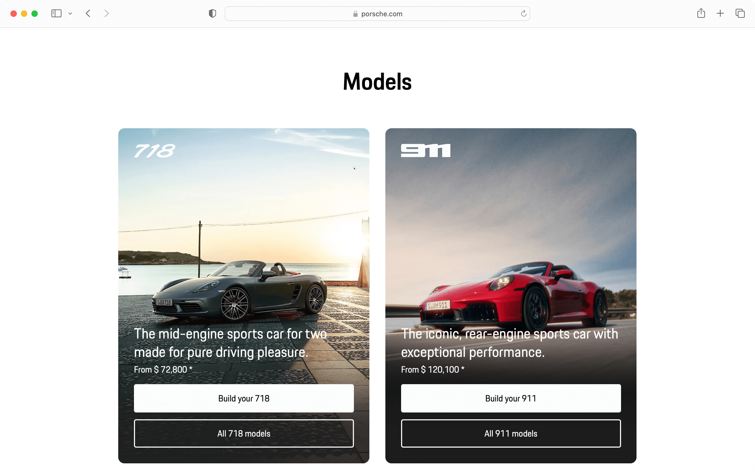 SEO copywriting examples from Porsche.