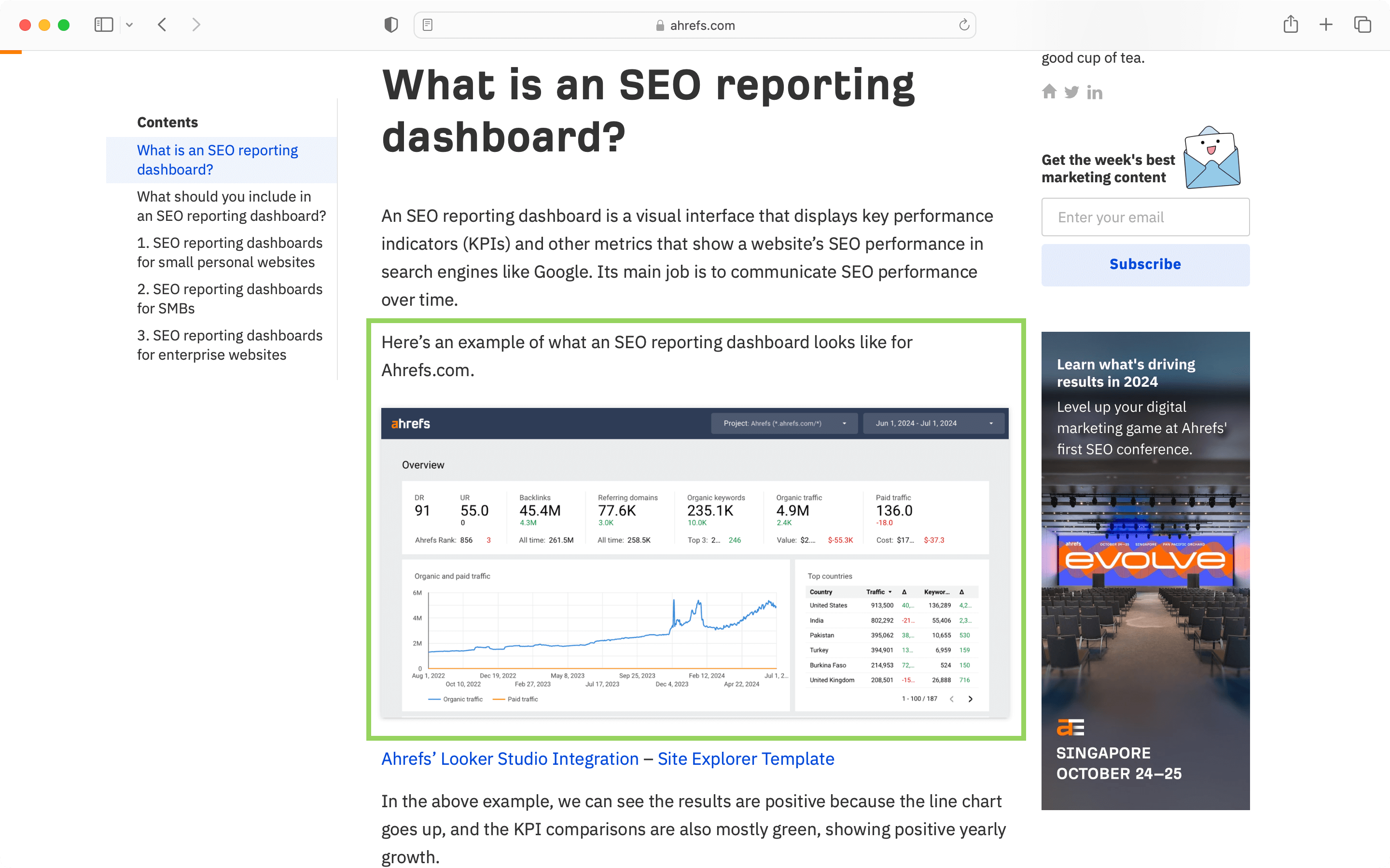 Example of SEO for product promotion from Ahrefs. 