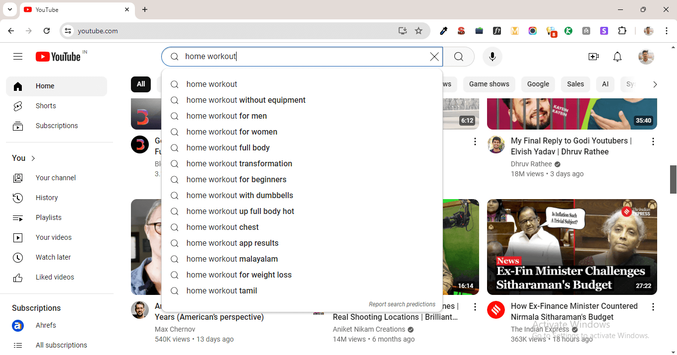 Get keyword ideas from the YouTube search bar for better YouTube SEO.