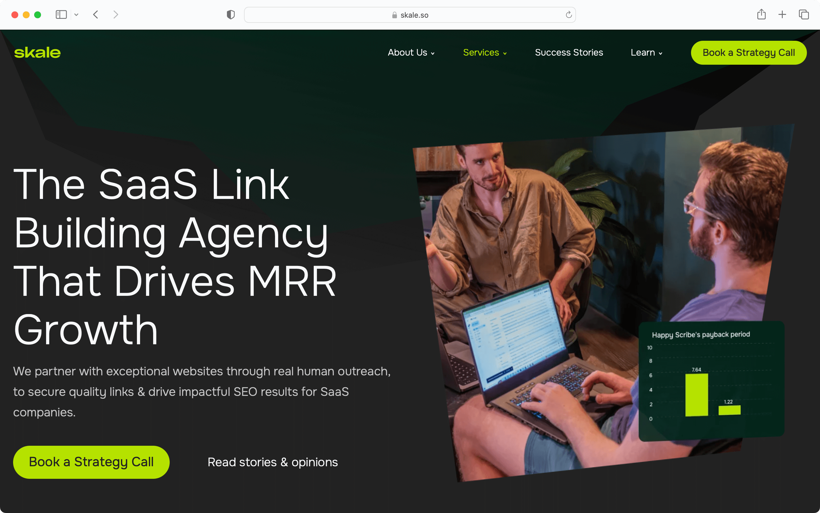 One of the SaaS link building agencies in the market is Skale.