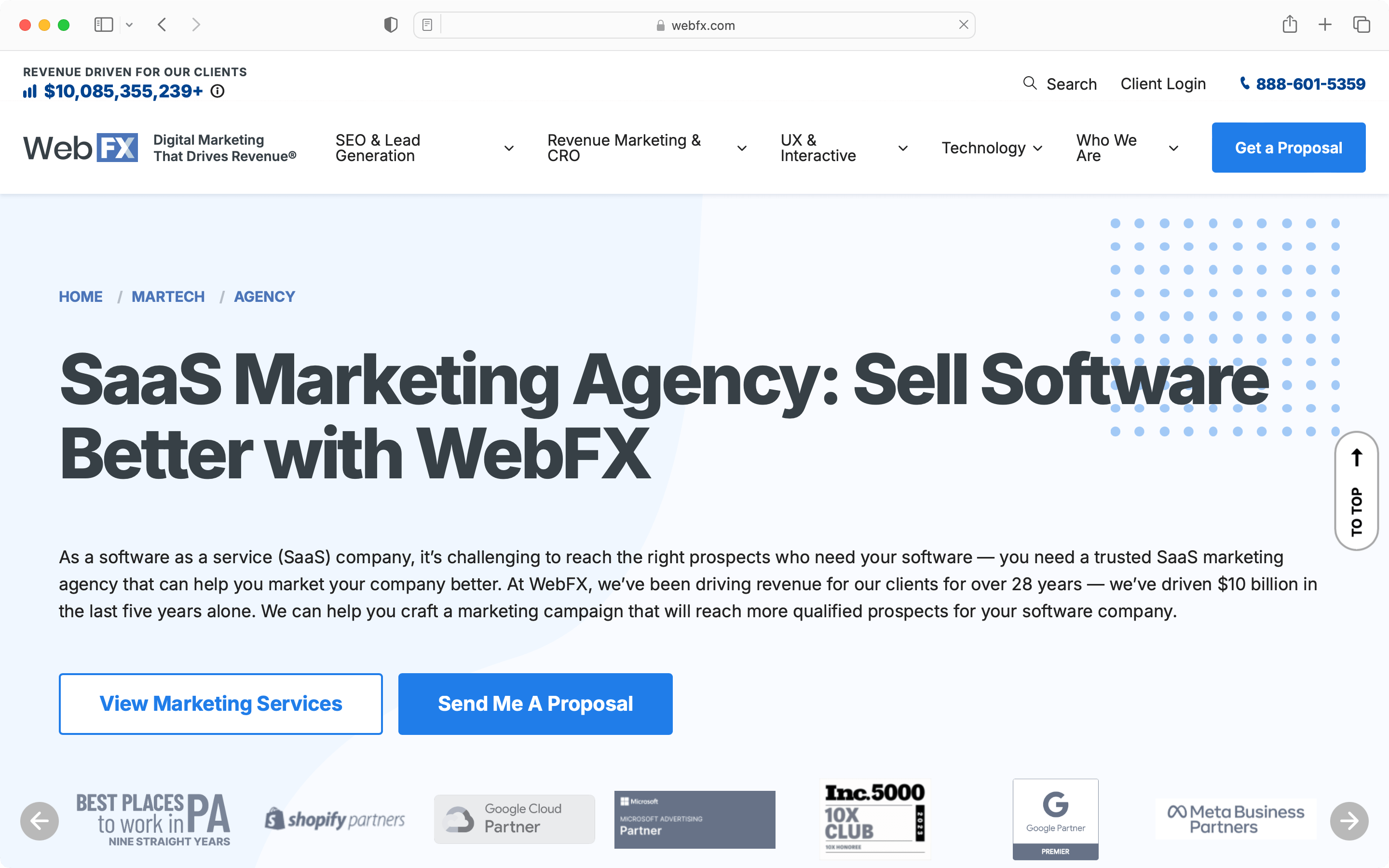 WebFX is one of the top SaaS SEO agencies for your business.