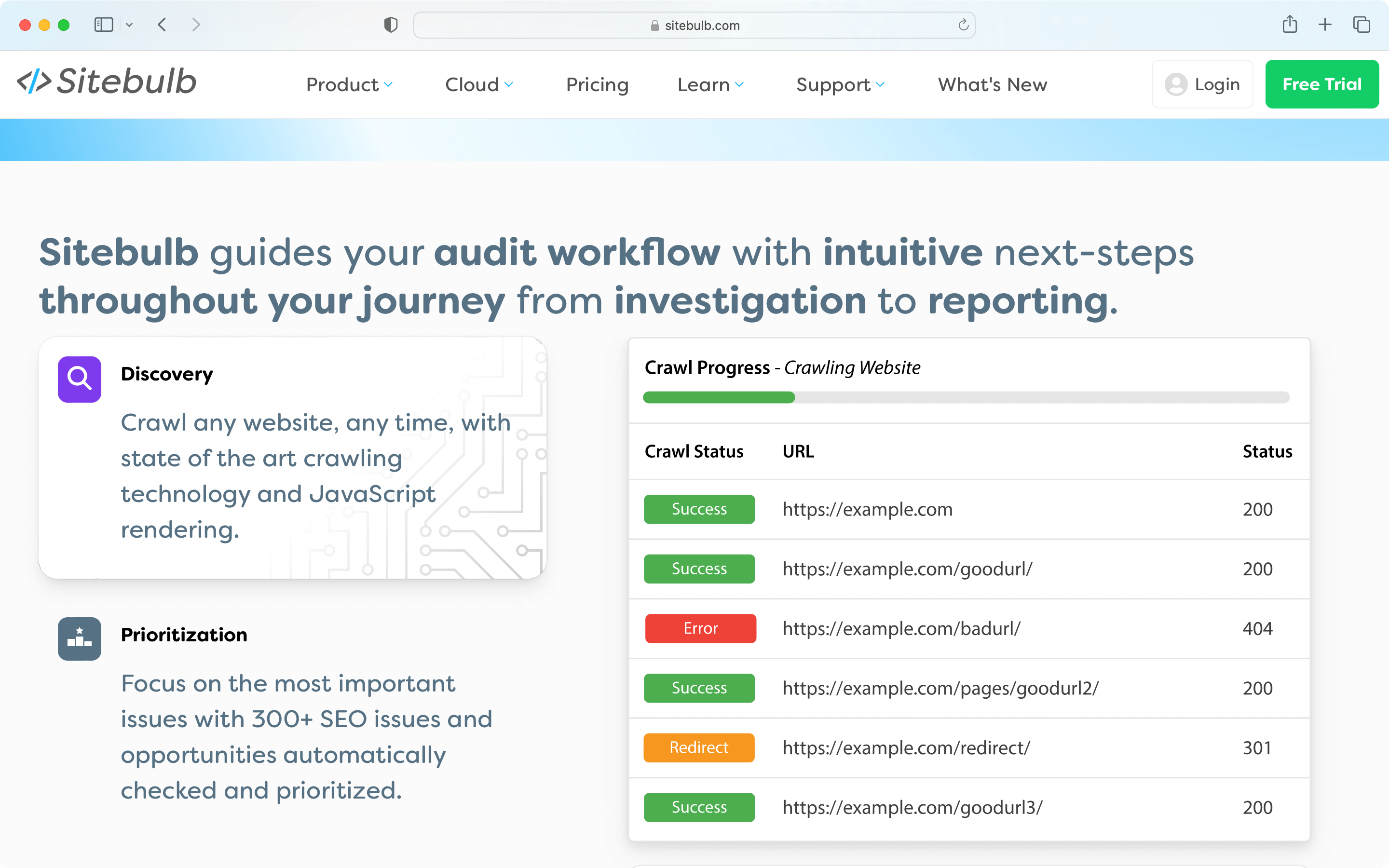 Utilize Sitebulb, a SaaS SEO tool, for crawling your website on cloud.