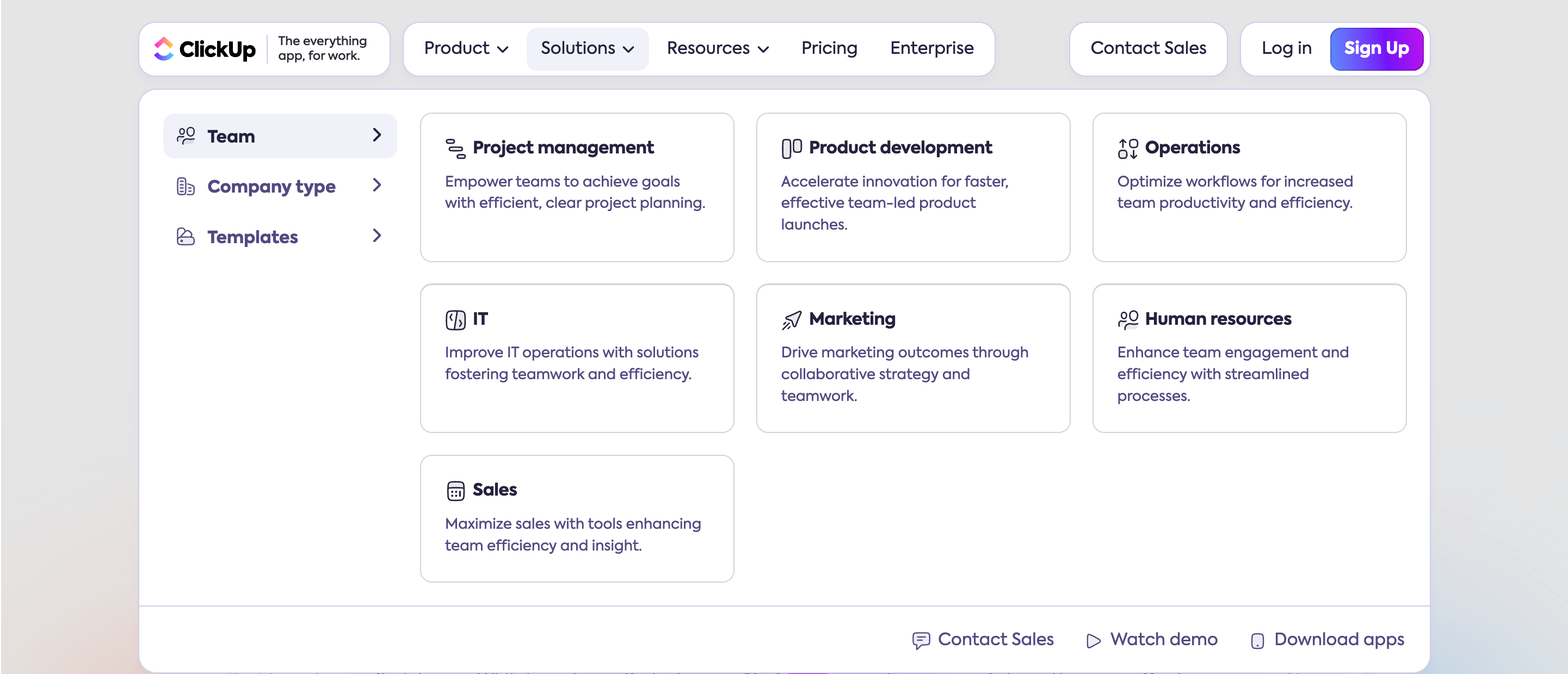 Personalized solutions offered by ClickUp for SaaS marketing. 