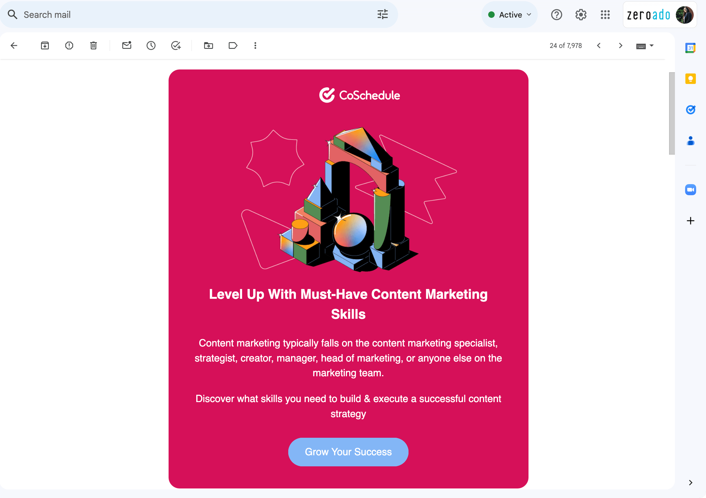 CoSchedule leveraging email marketing.
