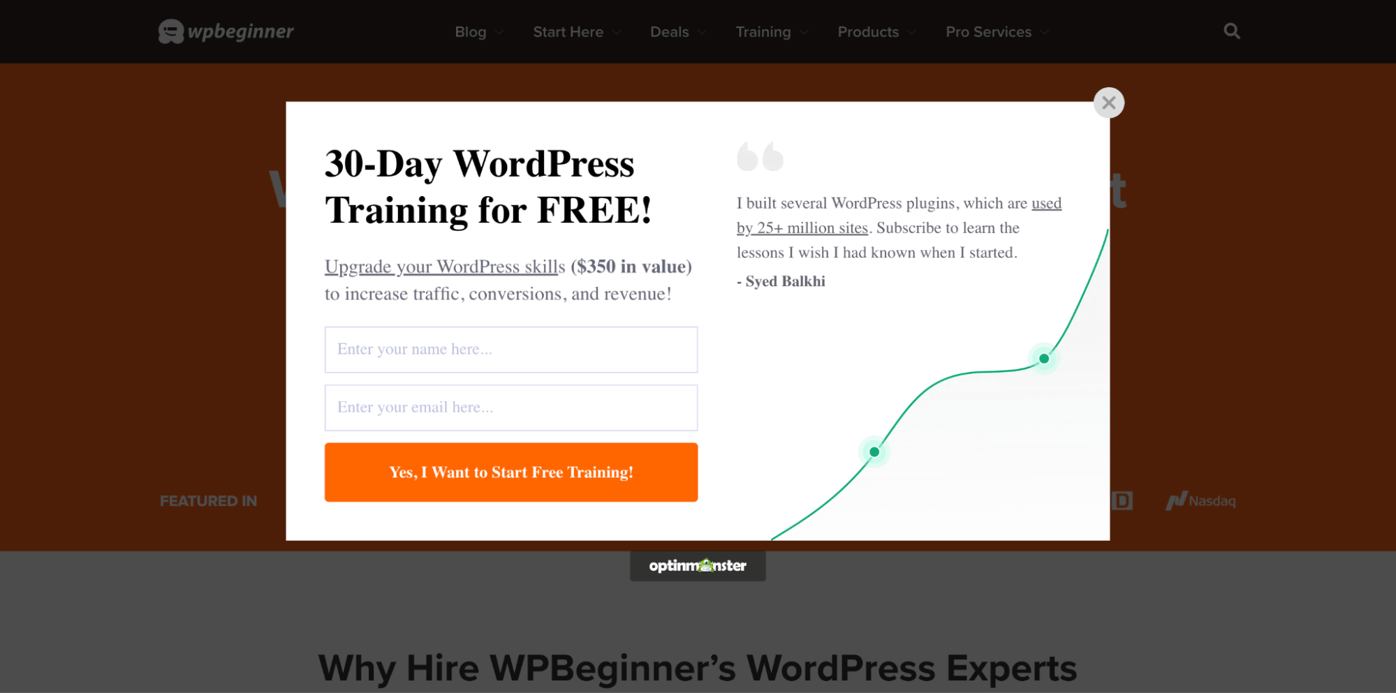 pop-up-example - B2B SEO strategies.