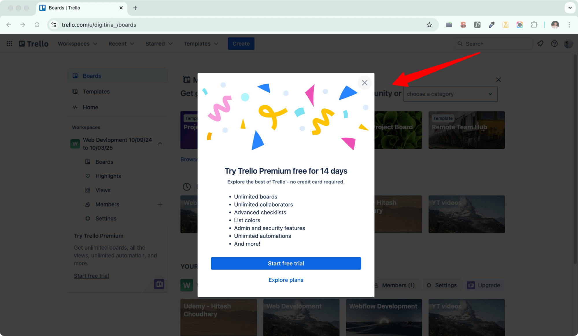 Trello - B2B SaaS sales funnel.