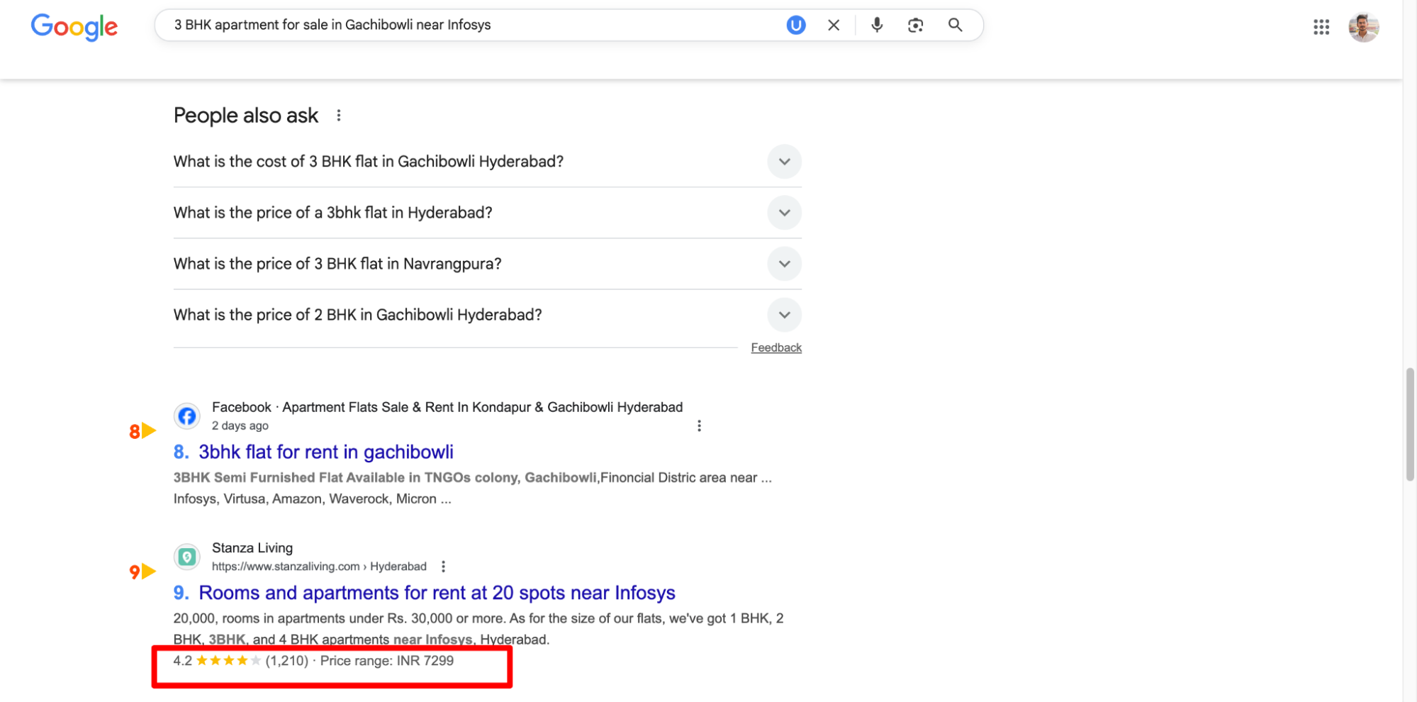 Schema markup example for a real estate website profile.
