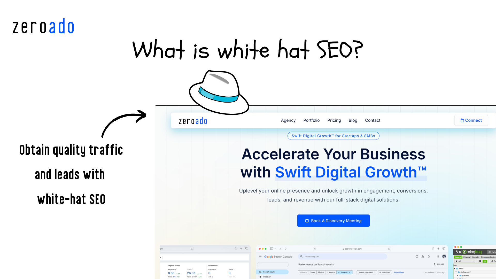 An easy explanation of what white hat SEO means.