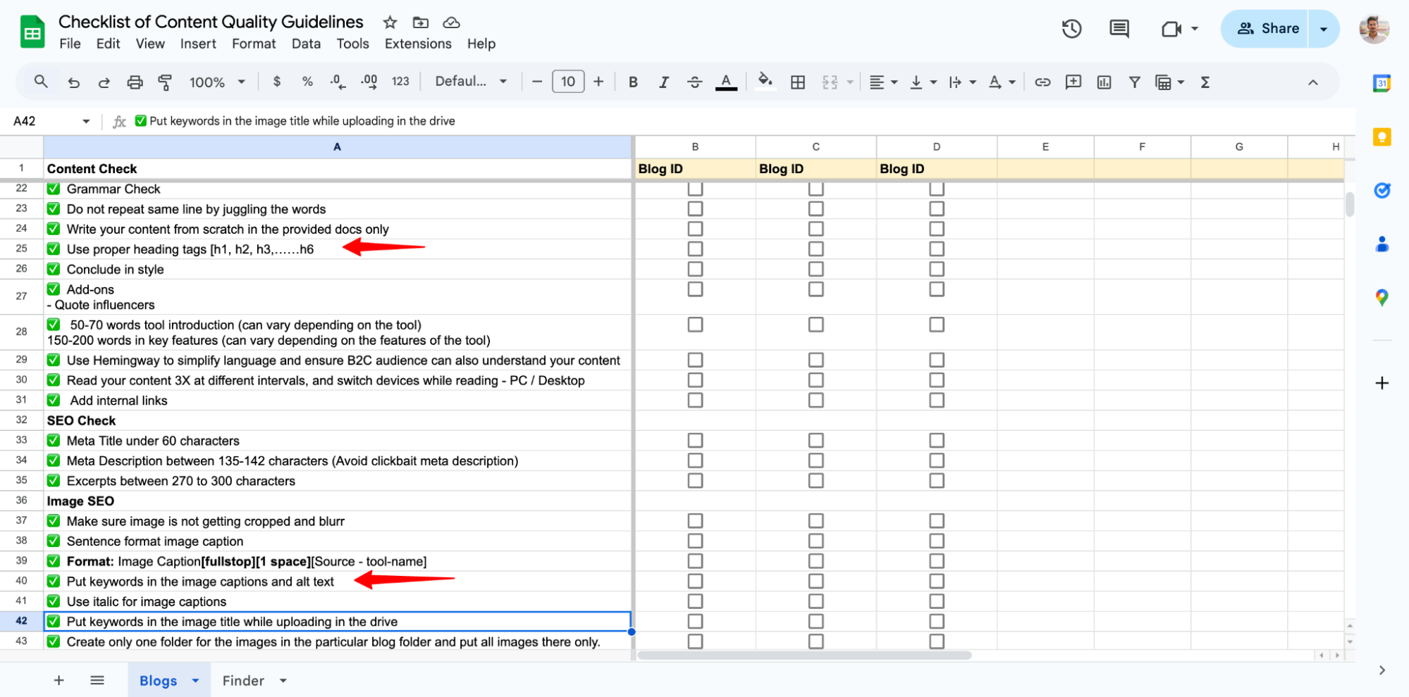 ZeroAdo Content Quality Guidelines checklist for SEO-friendly real estate websites.