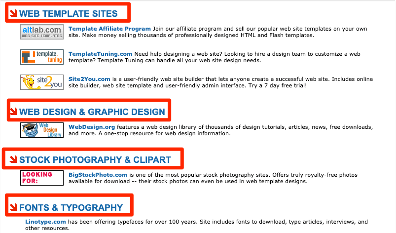 Resource page link building example using BiQ SEO Suite.