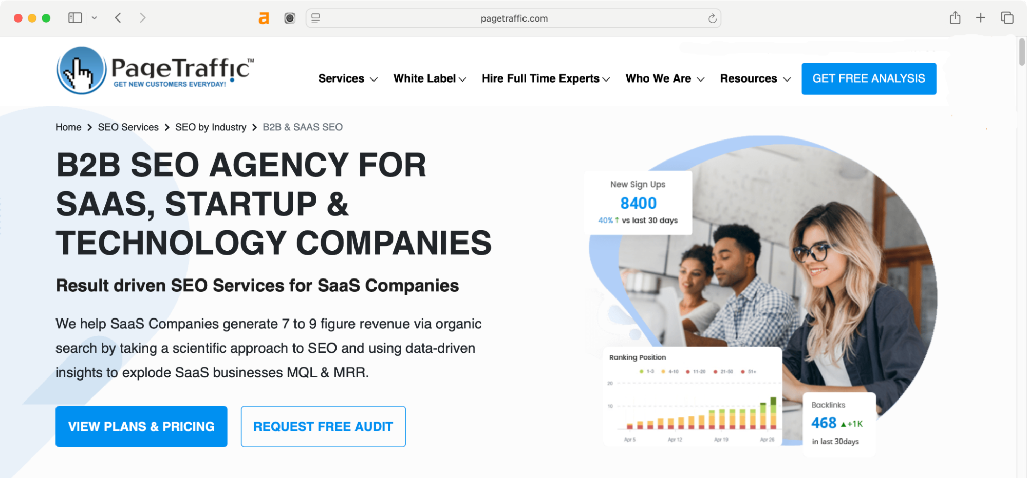 PageTraffic is one of the top SaaS SEO agencies.