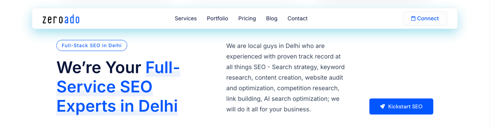 SEO services offered by ZeroAdo, the best SEO company in Delhi NCR.