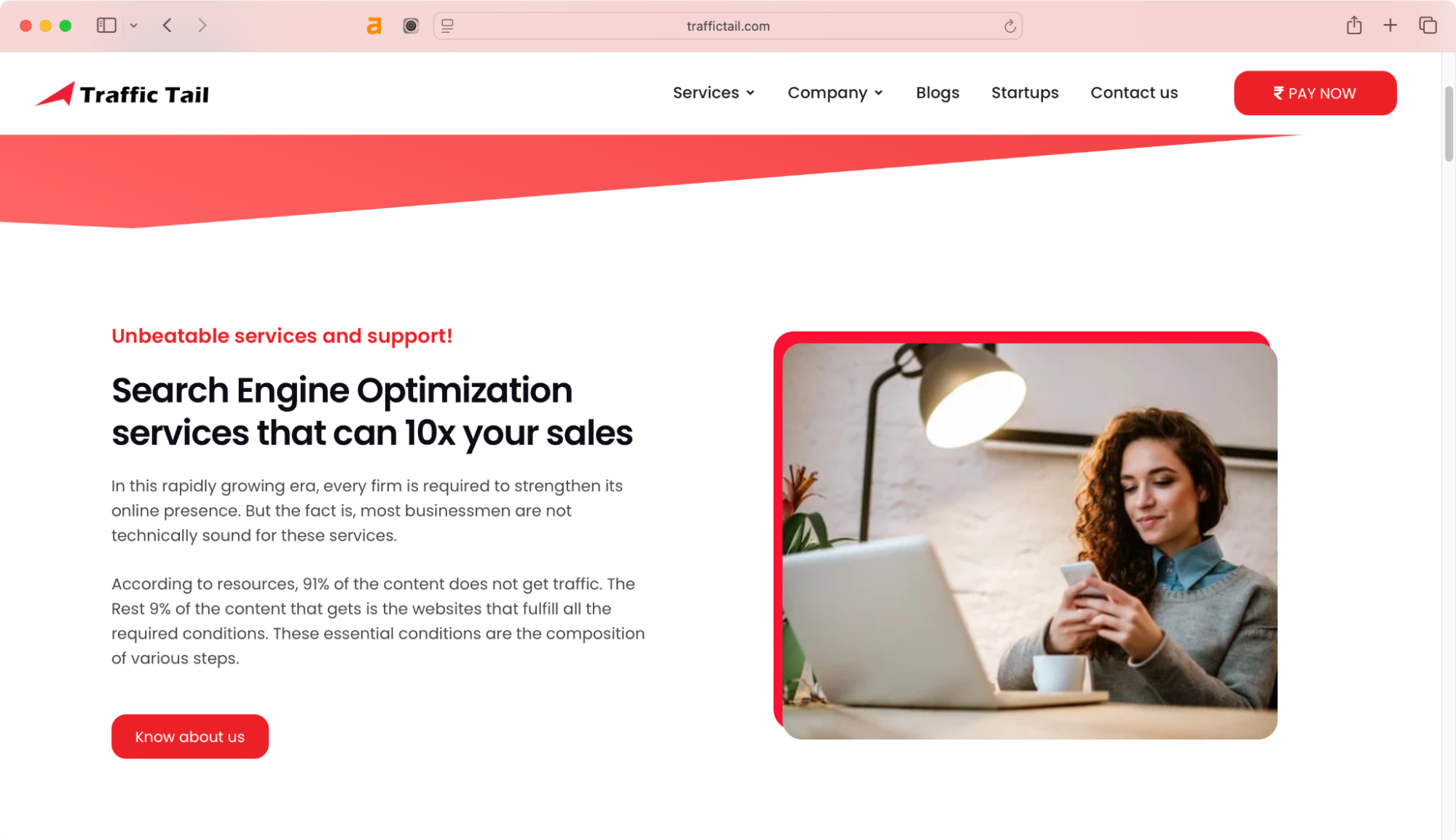 Traffic Tail is an SEO agency in South Delhi that works with startups and small businesses.