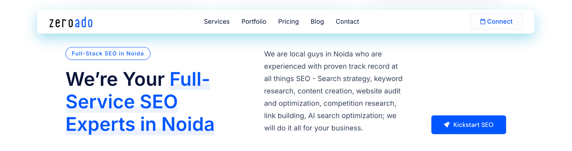 SEO services offered by ZeroAdo, the best SEO company in Noida.