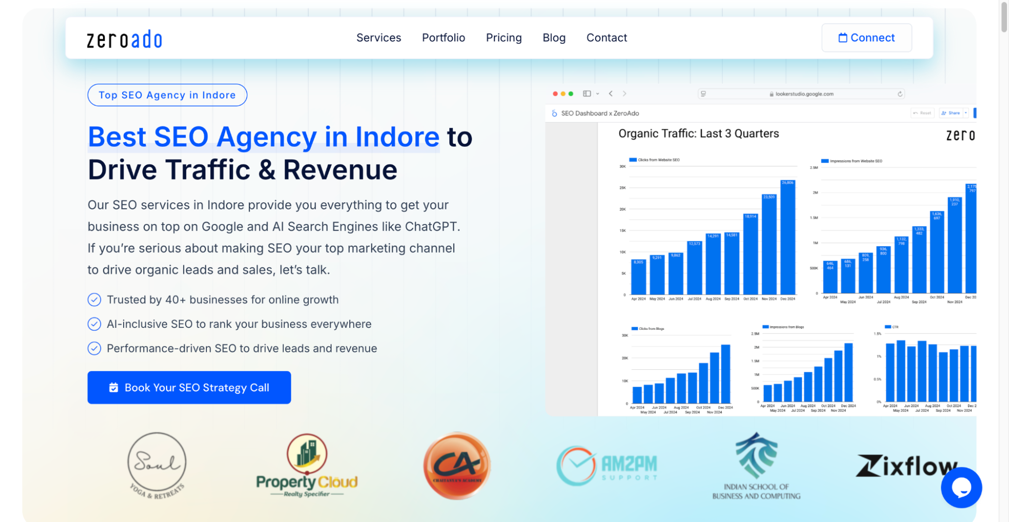 ZeroAdo is a top SEO agency in Indore delivering AI-first, data-driven SEO strategies that grow traffic and leads.