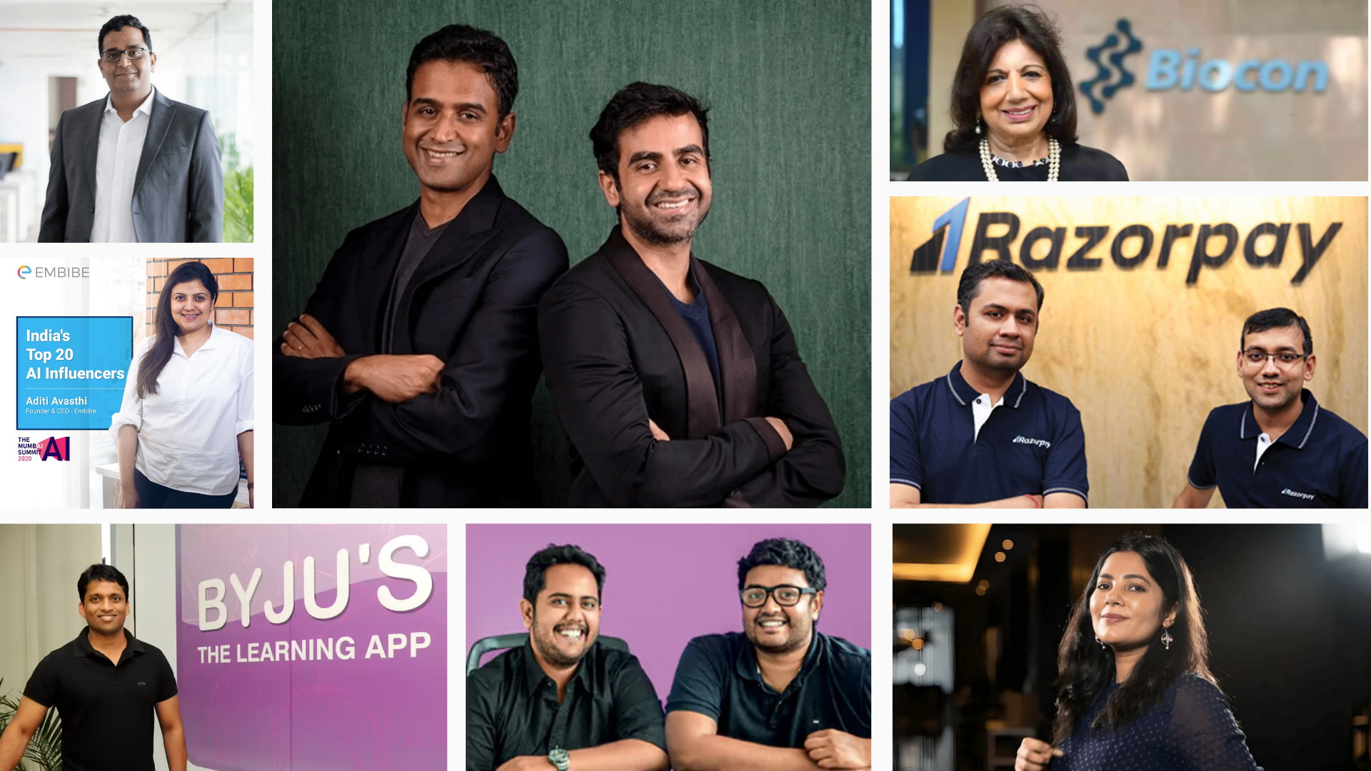 Image featuring top entrepreneurs in Bangalore who built successful businesses.