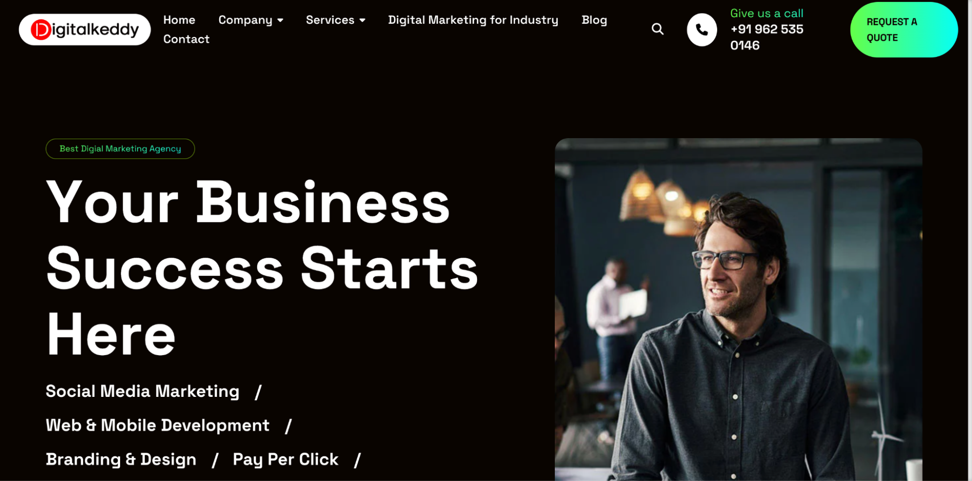 Digital Keddy website displayed as a digital marketing agency in South Delhi.