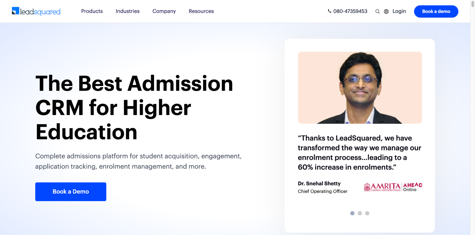 LeadSquared, a SaaS startup in Bangalore, offers an education CRM that helps institutes manage student leads, admissions, and engagement efficiently.