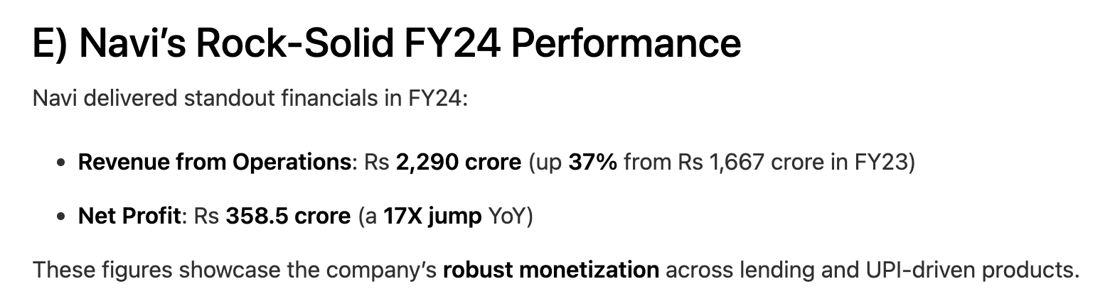 Navi, a fintech startup in Bangalore, reported 37 percent revenue growth and a 17X profit jump, showcasing strong financial performance in 2025.