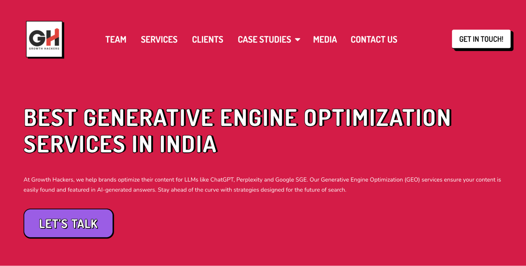 Growth Hackers Digital offers AI search optimization and ChatGPT services in India.
