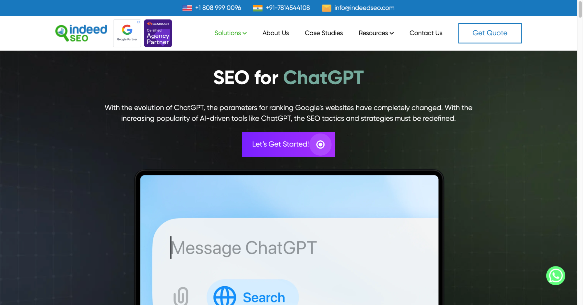 IndeedSEO among top ChatGPT SEO agencies in India.