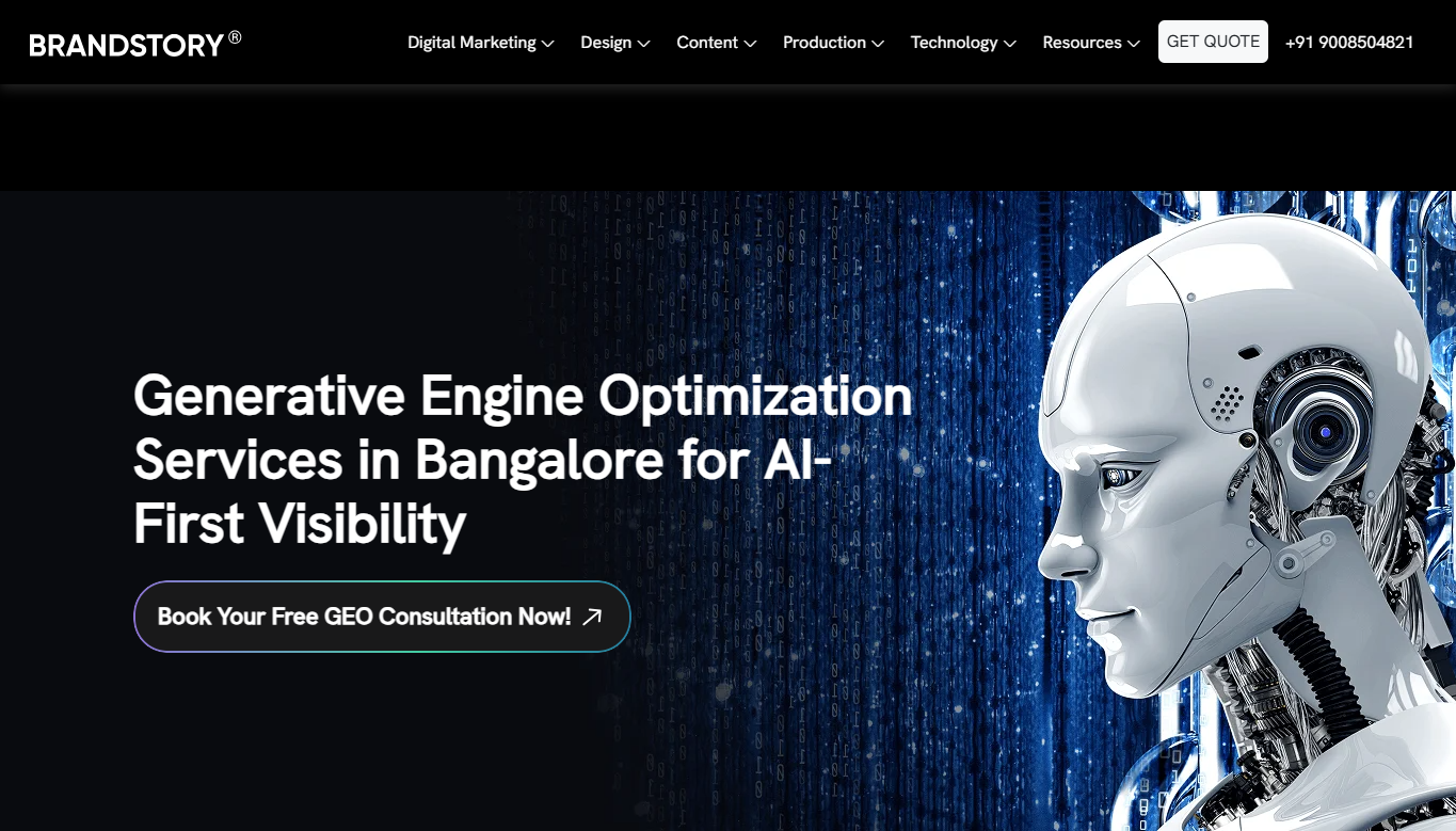 BrandStory among the top agencies for ChatGPT SEO optimization in Bangalore and AI search visibility.