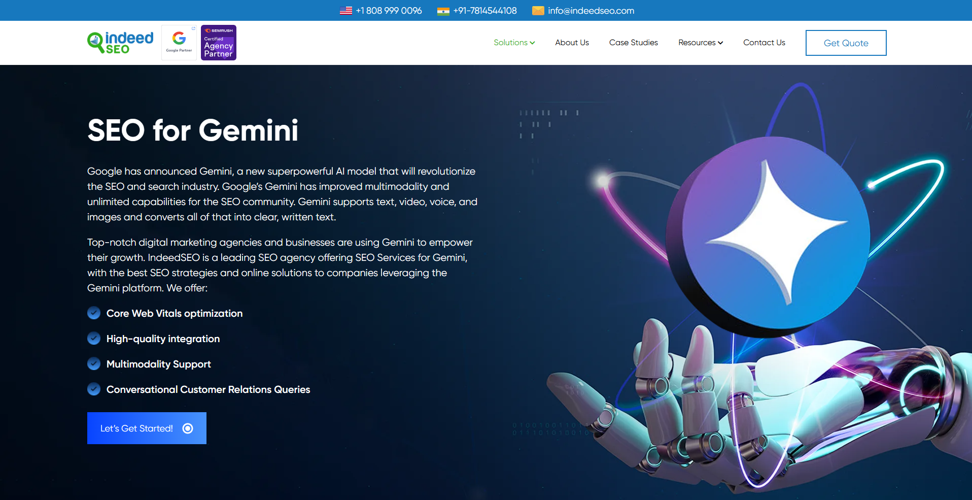 IndeedSEO is one of the top Gemini SEO agencies offering AI visibility optimization and AI-focused SEO services for growing brands.