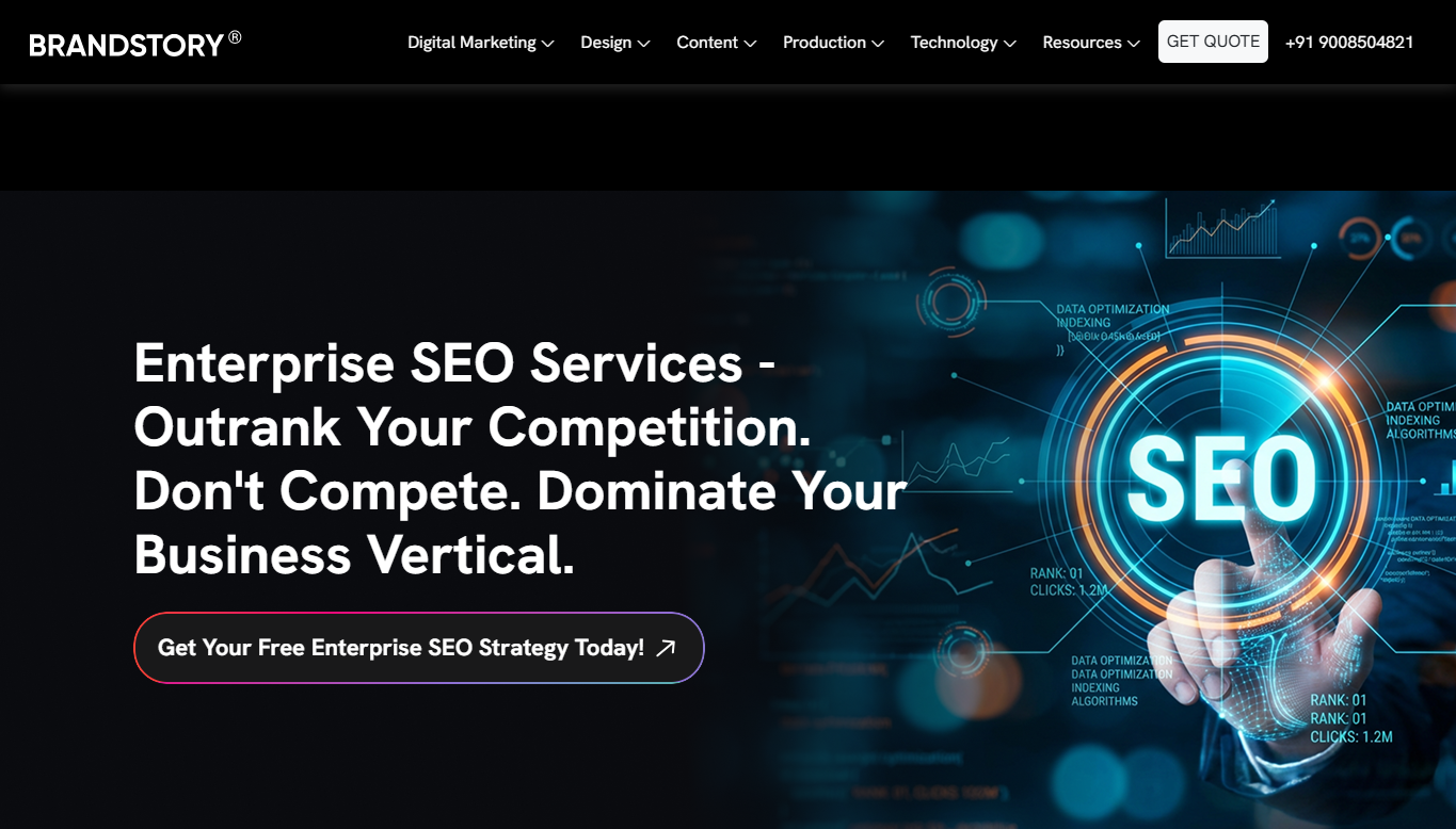 BrandStory delivering enterprise SEO services in Bangalore for enterprise businesses.