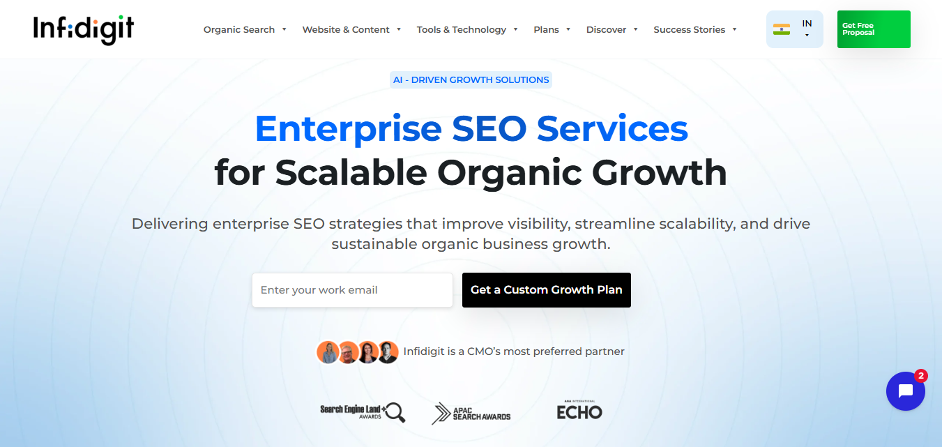 Infidigit provides enterprise SEO optimization services for businesses in Bangalore.