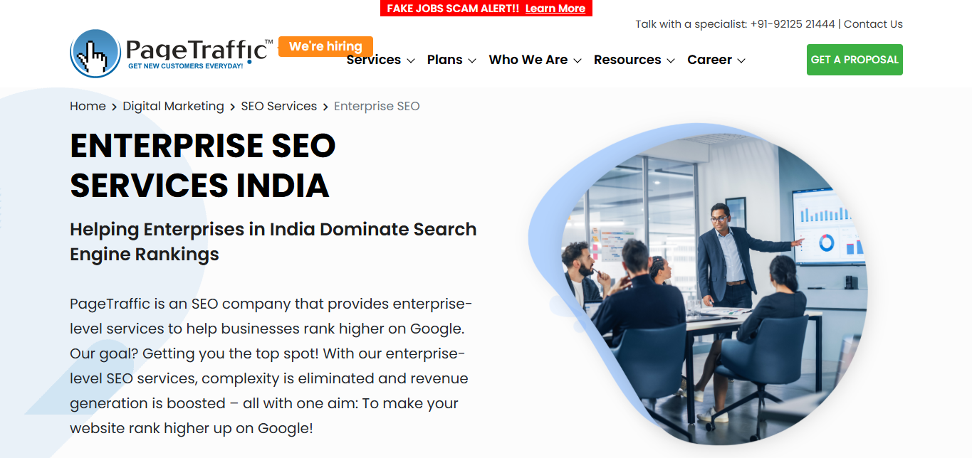 PageTraffic provides enterprise SEO services in Bangalore for enterprise businesses.