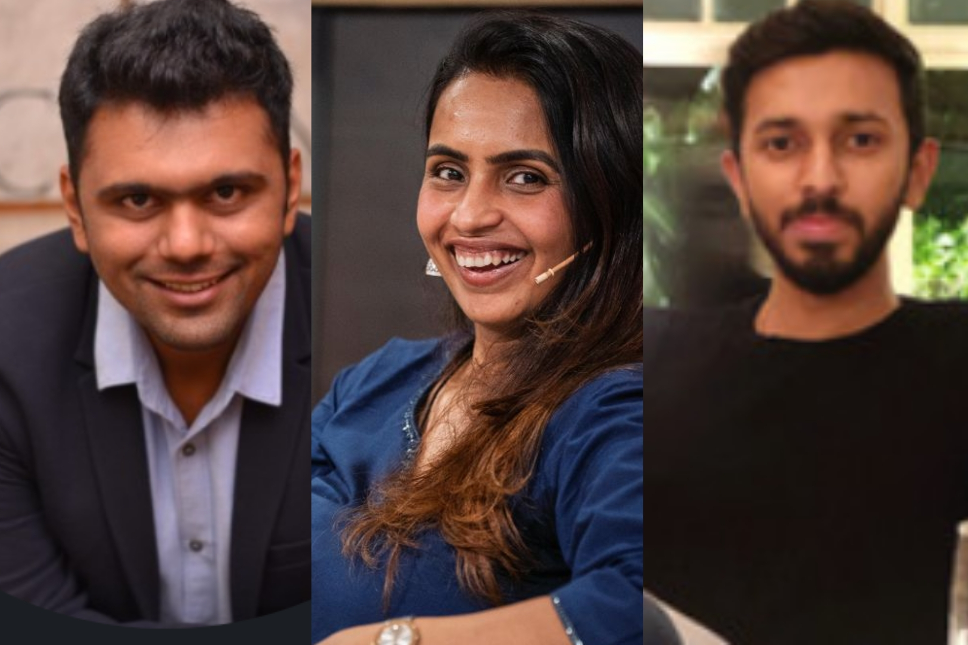 Chetan Walunj on the left, Aditi Bhosale Walunj in the centre, and Aparajit Subramanian on the right, co-founders of Repos Energy. 